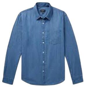 Club Monaco Slim Fit Cotton Chambray Shirt Designer Sustainable Size XL